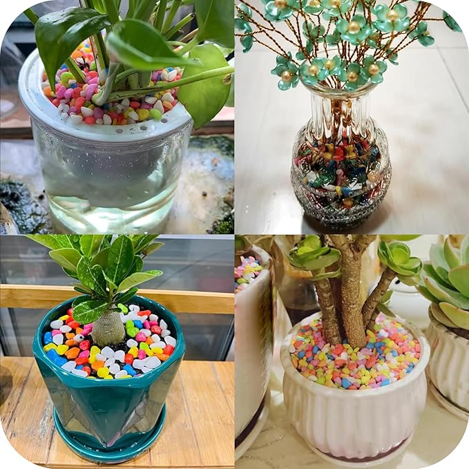 Blue Pebbles for Crafts, 0.9 Pound Natural Polished Aquarium Gravel, Decorative Pebbles for Indoor Plants, Turtle Tank, Vase, Succulents Cactus, Garden Landscaping-PawvioPets