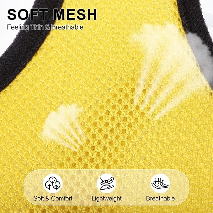 BINGPET No Pull Dog Harness,Soft Mesh Breathable All Weather Vest Harness,Safety Protection Design Durable Adjustable Step-in Easy Walk Dog Harness for Small Medium Large Dogs(Yellow,L)-PawvioPets