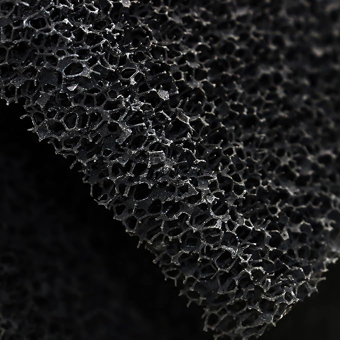 Cut to Fit Activated Carbon Filter Sponge – 2-Size Options (9.8"x9.8"x0.4" 3PC/36"x12"x0.4" 1PC) for Aquarium Fish Tank Canister Filters, Chemical & Mechanical Filtration (1)-PawvioPets