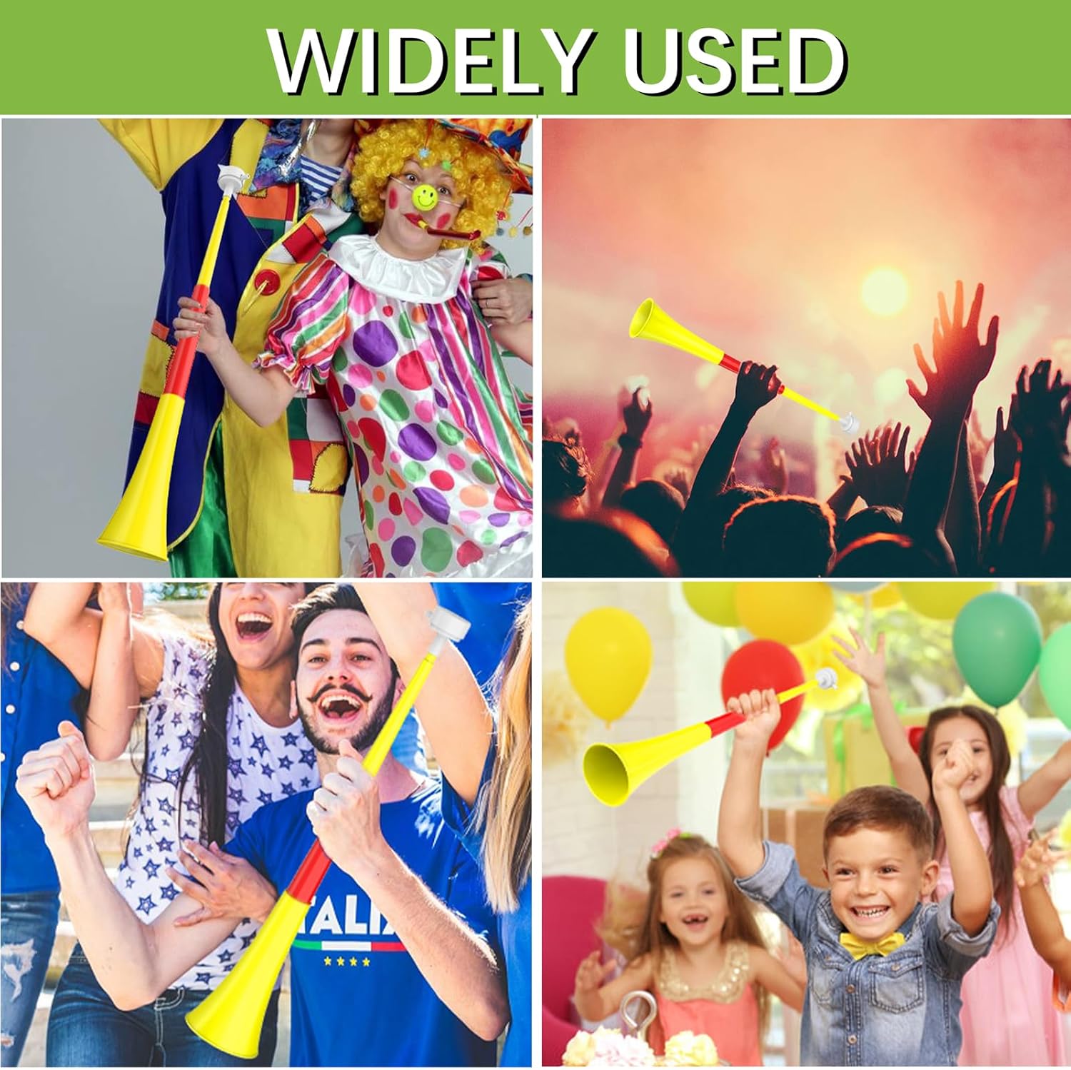 Collapsible Stadium Horn Noise Maker 24 Inch VuvuzelaPlastic Trumpet Blow Horns Noisemakers for Sporting Events Graduation Games School Sports Party Supplies Favors Accessories