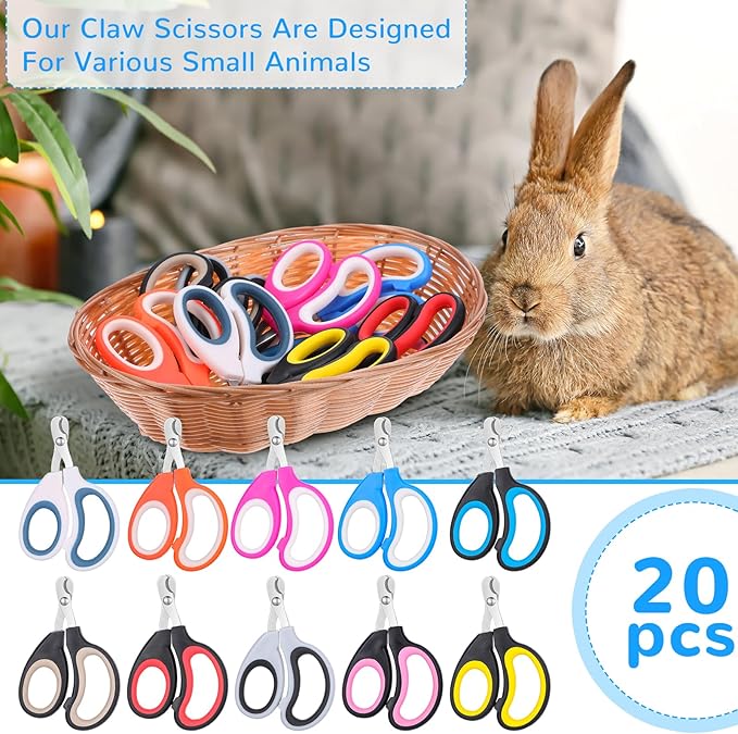 20 Pcs Cat Nail Clipper Bulk Kitten Claw Trimmer Pet Nail Cutter Claw Care for Cats, Kittens, Bunny, Puppy, Rabbit, Gatos, and More-PawvioPets