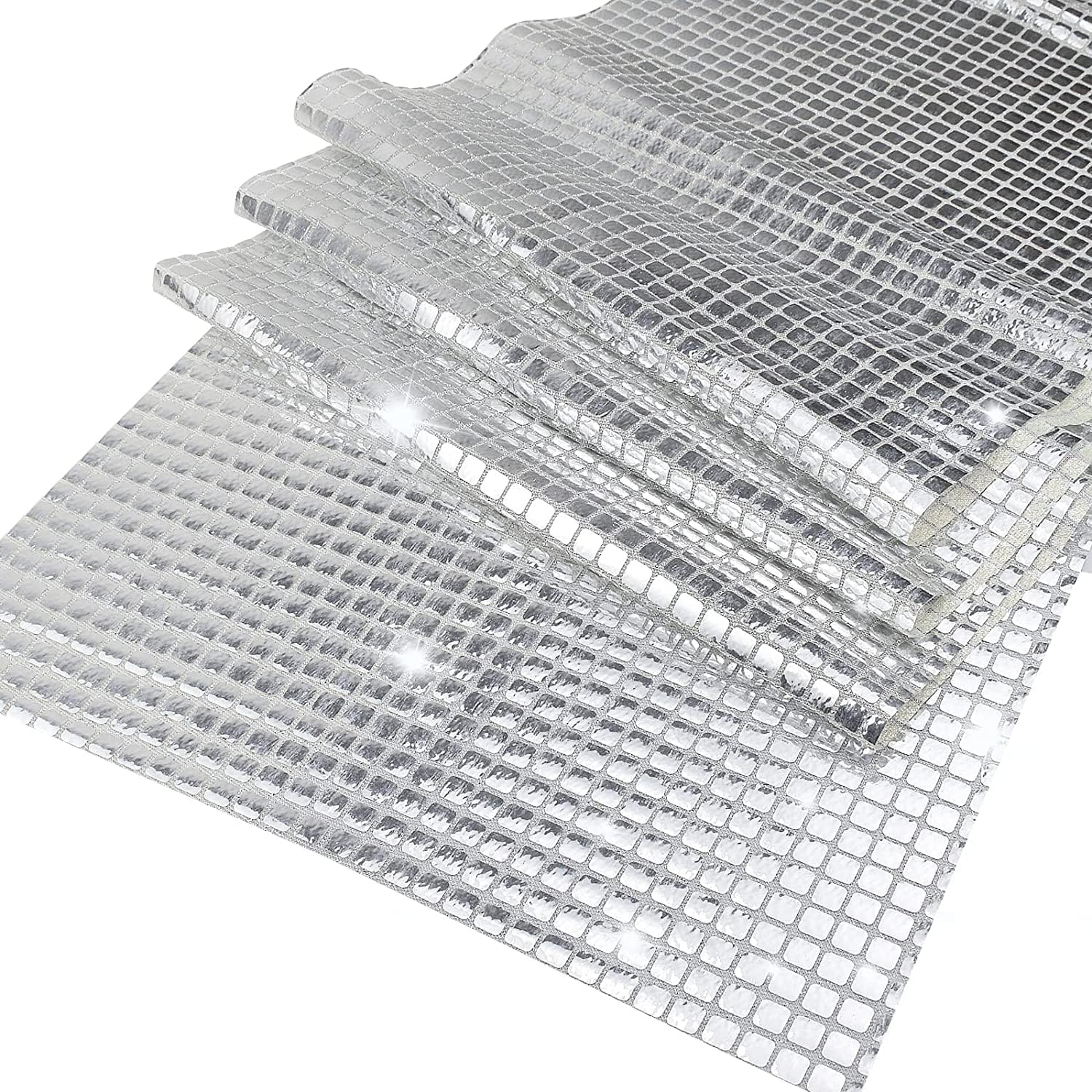 12 x 72 Inches Glitter Disco Table Runner - Retro 70s 80s Theme Decor - Silver Sequin - Bachelorette & Wedding Party Supplies