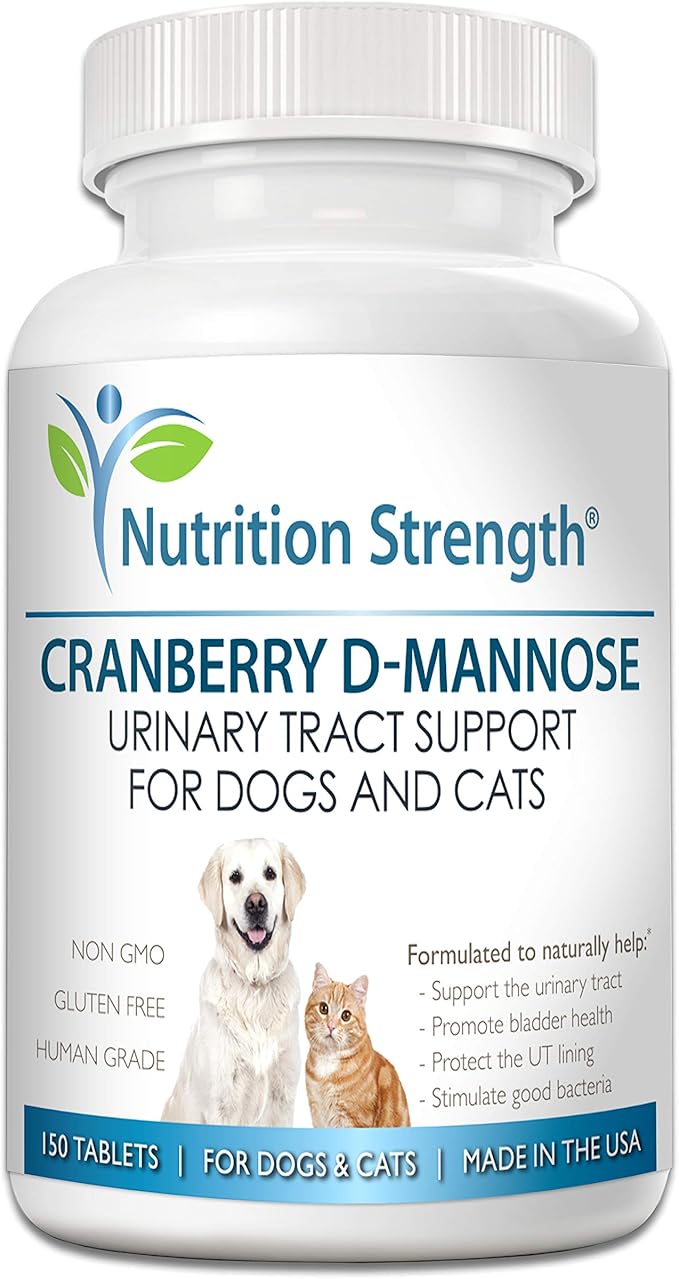 Cranberry D-Mannose for Dogs, Support for Bladder & UTI, Pet Urinary Tract + Immune Health Supplement, Cranberry for Dogs with D-Mannose & Vitamin C, 150 Chewable Tablets-PawvioPets
