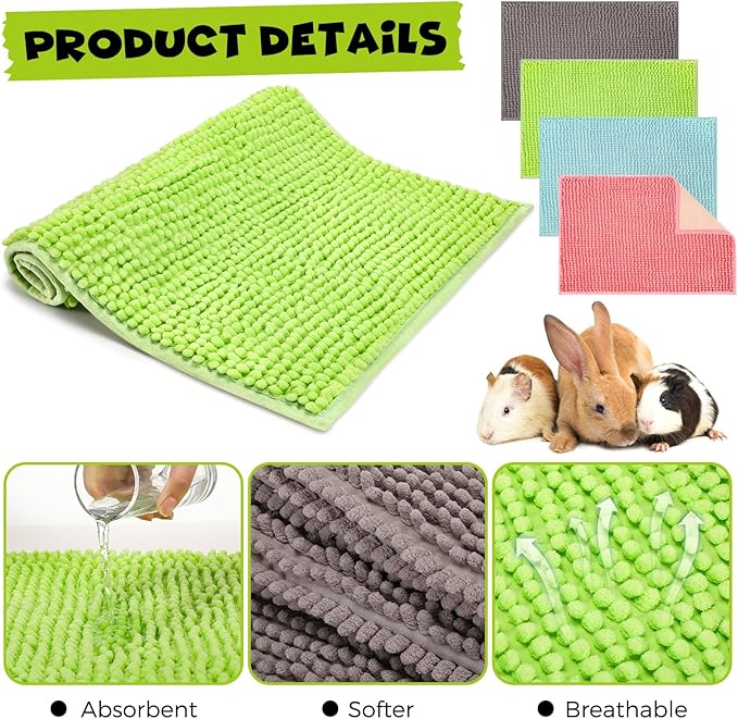 Barydat 8 Pcs Guinea Pig Cage Liner for Guinea Pig Cage Bedding Reusable Rabbit Mat Pad Washable Training Pad Animal Sleeping Bedding Mat-PawvioPets