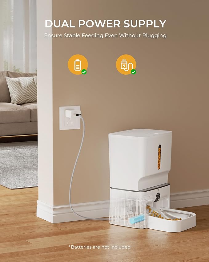 Automatic Cat Feeder with Camera, 7L Timed Dog Feeders, Adjustable Camera, 1080P HD Night Vision, Automatic Dog Feeder, 5G WiFi Cat Food Dispenser with 2-Way Audio, Low Food & Motion Alerts-PawvioPets