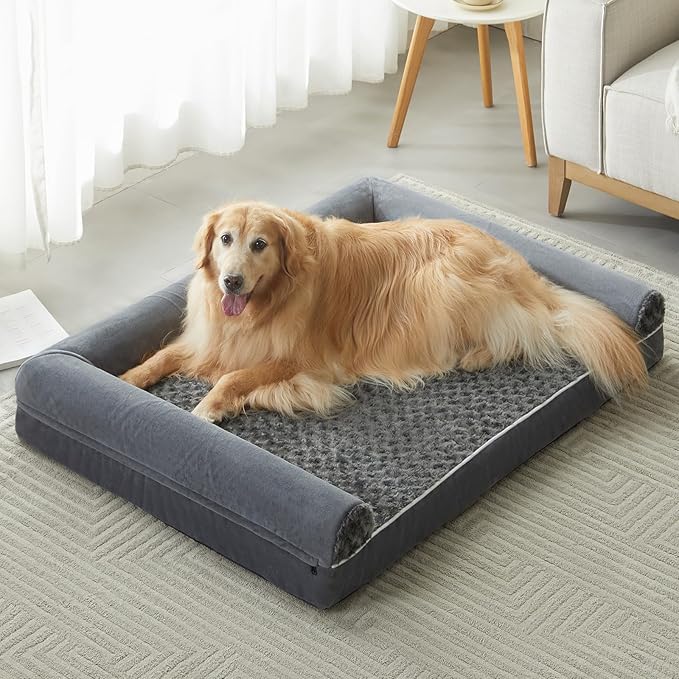 BFPETHOME Dog Beds for Large Dogs, Orthopedic Dog Bed for Medium Large Dogs,Big Waterproof Couch Pet Bed with Removable Washable Cover-PawvioPets