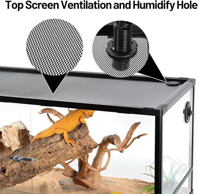 50 Gallon Reptile Tank, Glass Reptiles Terrarium 36" x 18" x 18", Sliding Door, Top Ventilation, Cable Pass, Humidify Hole, Glass Reptile Cage Habitat for Bearded Dragon, Lizard, Snake, Gecko-PawvioPets