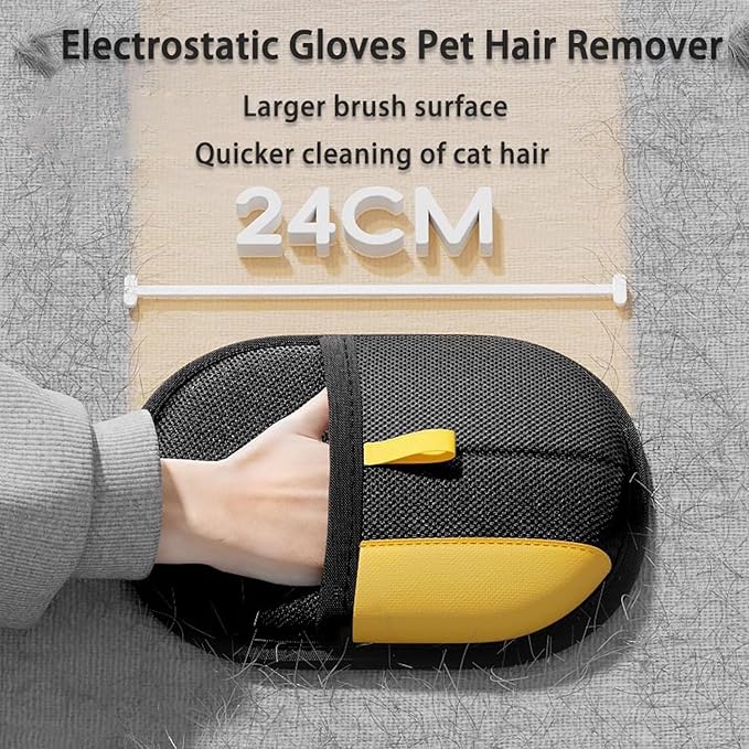 2 Pcs Pet Hair Remover Glove, 2025 Upgrade Reusable Double Sided Electrostatic Gloves Pet Hair Remover, Washable Pet Grooming Gloves for Couch, Furniture, Carpet, Car Seat (2Pcs)-PawvioPets