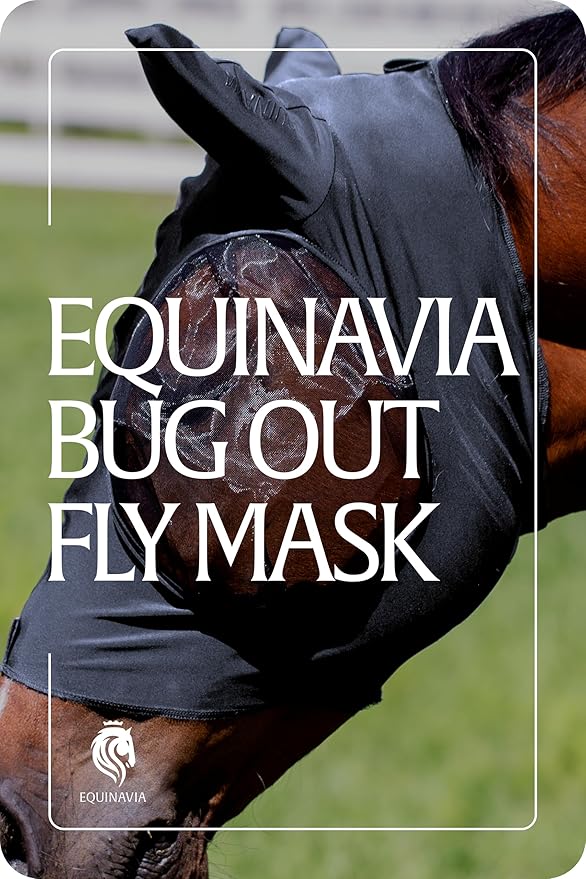 Equinavia Bug Out Fly Mask | Against Flies, Insects, UV Rays - Carbon Grey - Warmblood-PawvioPets