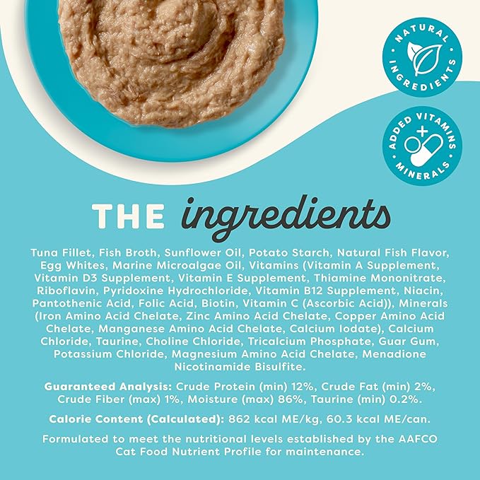 Applaws Vitality Wet Cat Food Paté, Natural Canned Cat Food, Wet Food for Cats with Added Vitamins and Minerals, Grain Free, Carrageenan Free, Tuna Fillet (24 Count, 5.5oz Cans)-PawvioPets