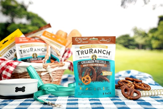 Collagen Pretzels, Bully - Collagen Dog Treats - Long Lasting Healthy Joint Support Dog Treat - Rawhide Alternative - Skin & Coat Health, 1 Bag, 8 Count-PawvioPets