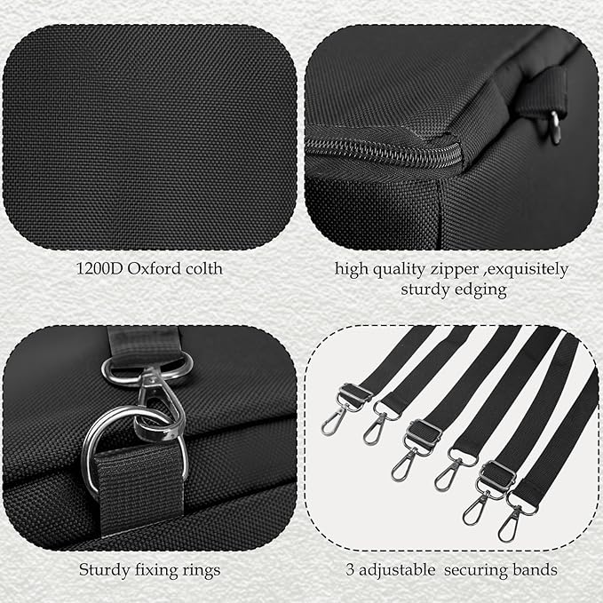 1Pcs Hay Bag for Horse,1200D Oxford Fabric Slow Feed Bags with Front Hay Nets Design and Heavy Duty Zipper Large Top Load Feeding Bag for Horses and Livestock,Black-PawvioPets