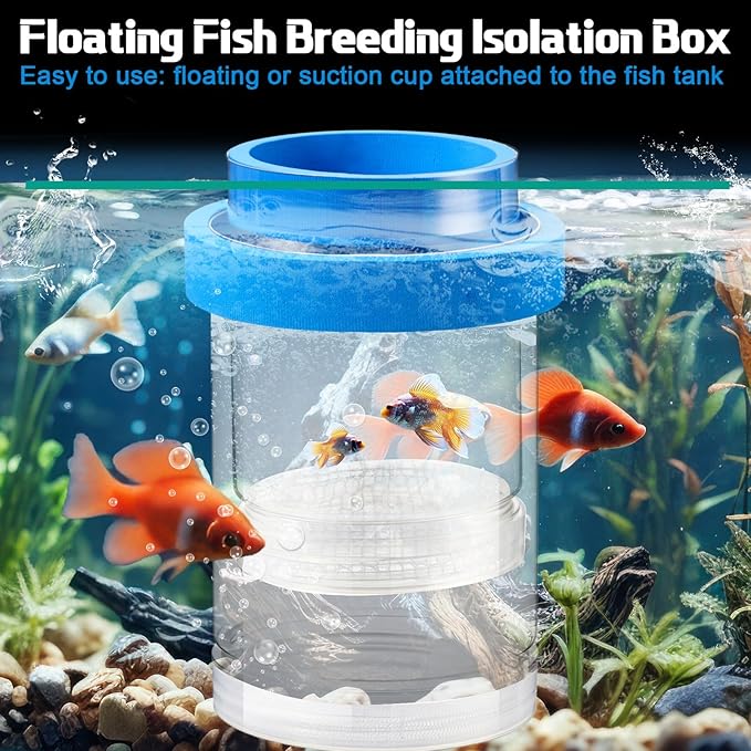 2 Pcs Breeder Box for Fish Tank Aquarium Breeder Separation Net Breeding Box with Suction Cup for Small Fish Shrimp Clownfish Guppy-PawvioPets