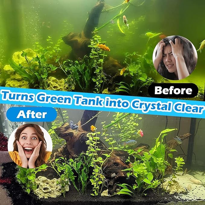 Aquarium U-V Filter 158GPH for 10-45 Gallon Small Betta Fish Turtle Tank, Internal Filter w/ Aeration Bio Sponge Green Clean Machine Green Killing Deodorization Keep Saltwater Freshwater Crystal Clear-PawvioPets