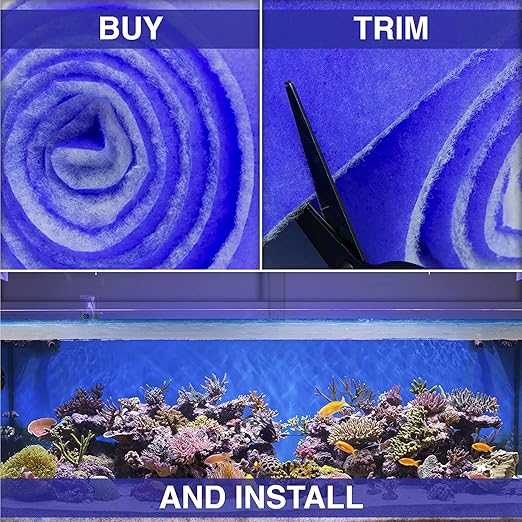 Big Kahuna Aquarium Filter Floss Rolls – 12-inch Pond and Aquarium Filter Media – 1-inch Thick Wet/Dry Aquarium Filter Pad – Bonded Filter Media Pad for Freshwater or Marine Aquariums, Ponds – 6ft-PawvioPets