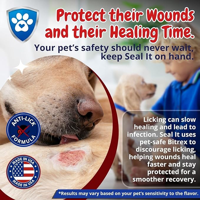 Dog Wound Care Gel – Styptic Powder Alternative for Dogs & Cats | Quick Stop Bleeding for Cuts, Nails & Scrapes | Liquid Bandage First Aid for Pets and Animals | Seal It® 15ml | Made in USA-PawvioPets
