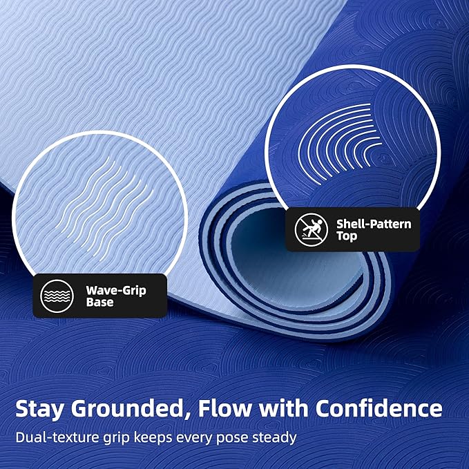 Extra Large Yoga Mat - 72"x35", 72"x48", 78"x57" - Wide TPE Exercise Mat for Home, Stretching, Couples & Family Workouts - 6-12mm Thick, Non-Slip & Waterproof - with Carry Bag and Straps-PawvioPets