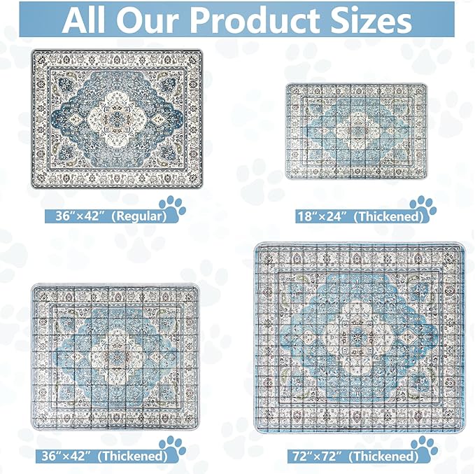 Extra Large Washable Pee Pads for Dogs (72"x72"), Upgrade Reusable Puppy Pads with Non-Slip Rug Pad, Super Thickening Absorbent Leakproof Dog Traning Pads Whelping Pad for Dogs, Doggie-PawvioPets