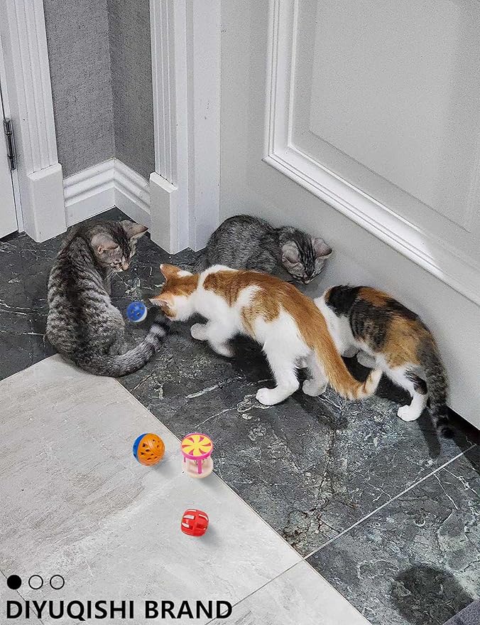 40-Piece Cat Toy Variety Pack for Indoor Cats and Kittens, Bouncy Paws (1.5'' - 2.2'', Cat Toys Deluxe Pack)-PawvioPets