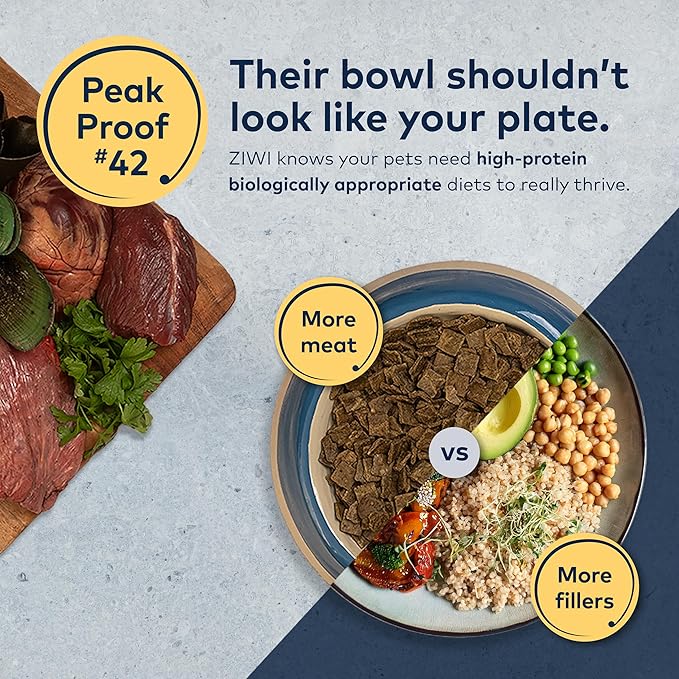 Bundle of ZIWI Peak Air-Dried Dog Food, Trial Size: Beef + Chicken + Lamb - All Natural, High Protein, Grain Free, Limited Ingredient w/Superfoods (3.5oz)-PawvioPets