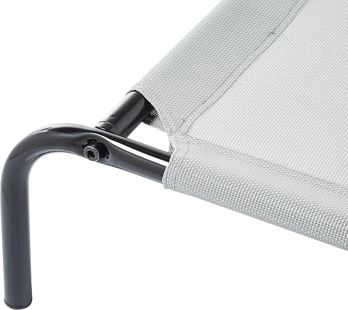 Amazon Basics Cooling Elevated Breathable Pet Bed For Dog, X-Large (60.1 x 37.1 x 8.9 Inches), 1 count, Grey-PawvioPets