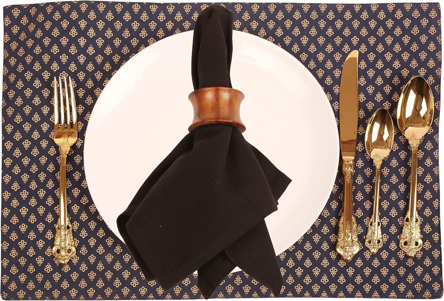 Beautifully Handcrafted Natural Wood Large Size Party Dining Table Napkin Holders in Natural Tone. (Set of 6).