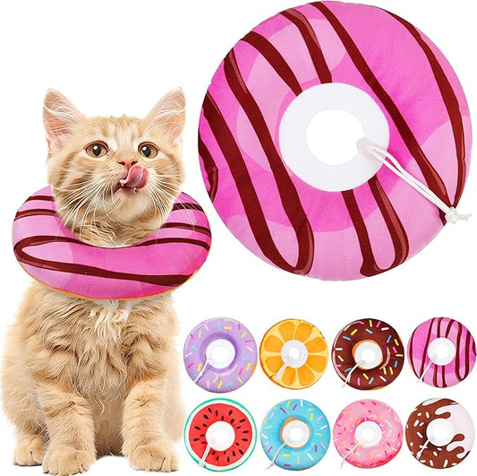 Cat Cone Collar Soft, Cat Recovery Collar for Wound Healing Cute Cat Adjustable Cat Cones to Stop Licking Comfortable Lightweight Neck Elizabethan Collars for Cats Purple-PawvioPets