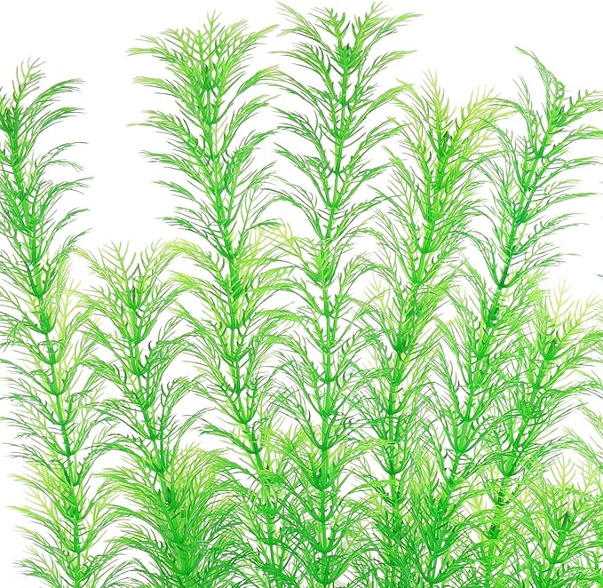 Aquarium Plastic Plants Large, Artificial Plastic Long Fish Tank Plants Decoration Ornaments Safe for All Fish 21 Inches Tall (J67 Grenn)-PawvioPets
