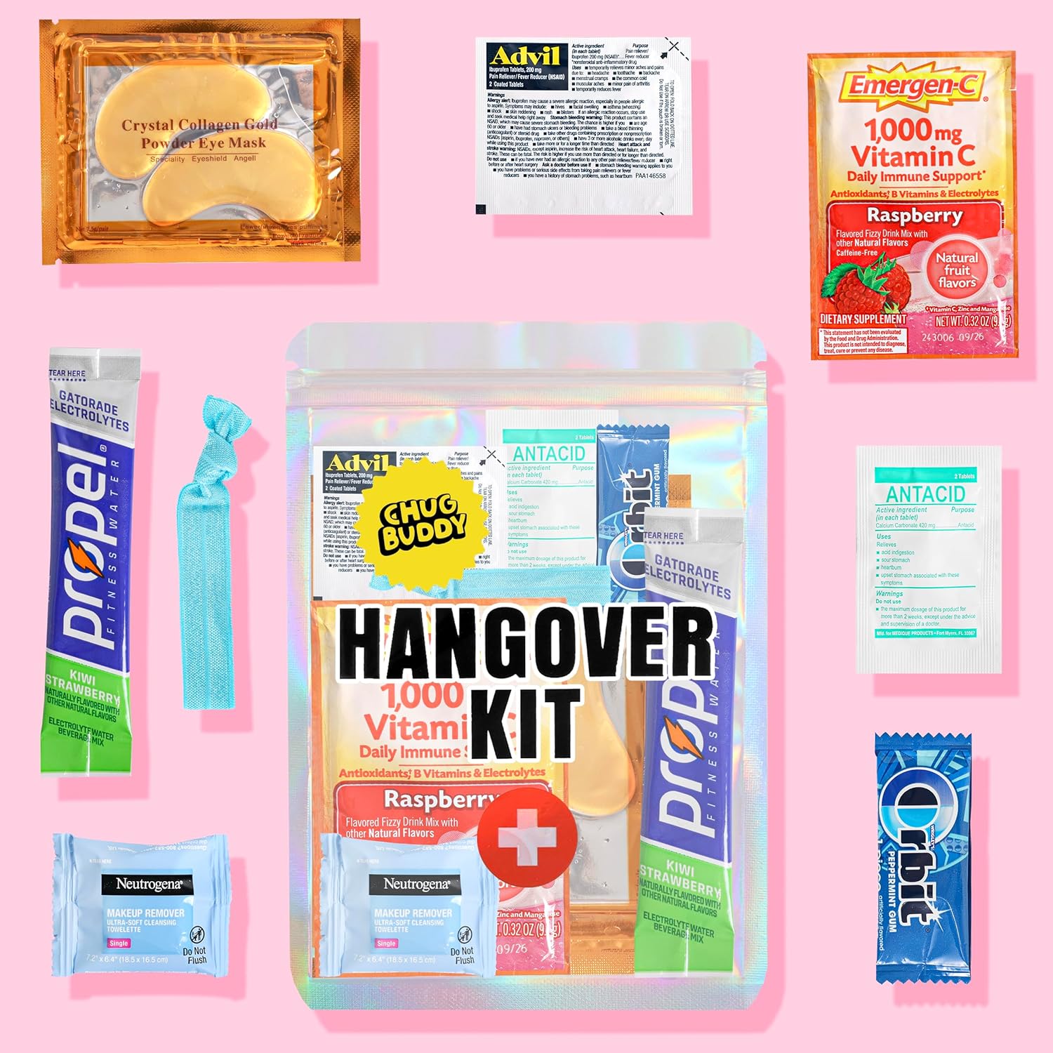 10 Pre-Filled Hangover Kits for Bachelorette Party Favors, 21st Birthday Gifts, Bridesmaid Gifts & Girls' Trips | Bulk Hangover Kit Bags & Supplies for Parties & Events (10 Premium Packs)