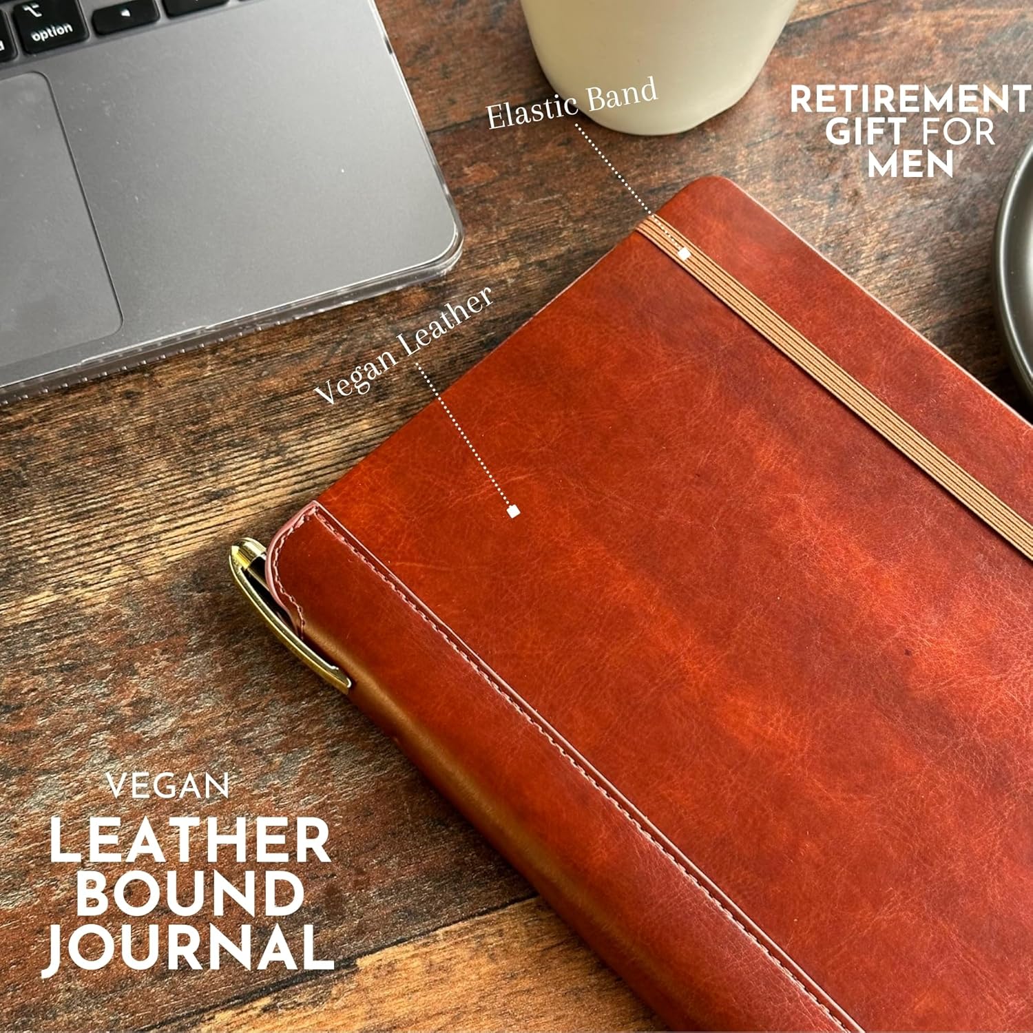 SETTINI® Lined Journal - Classic Journal for Writing Gift Set - Hardcover Vegan Leather, Includes Luxury Pen in a Unique Pen Holder, 192 Pages, 6 x 8.5 inches, Birthday Gift