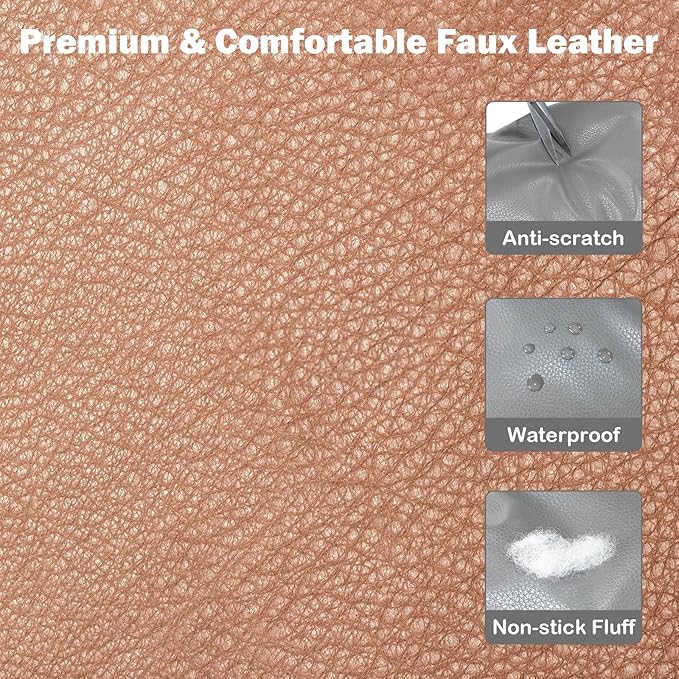 2 and 1 Center Console Dog Car Seat & Carrier for Small Dogs, Large Leather Dog Car Bed with Storage Pocket, Waterproof PVC Leather Seat Travel Bed for Front & Back Seat, Clip-On Safety Leash-PawvioPets