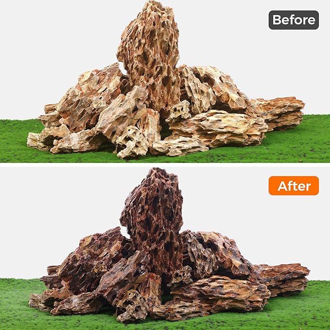 2-4 Inches Natural Dragon Stone 10 PCS Aquarium Rocks for Aquascaping, Aquarium Landscaping, Terrariums, Fish Tank Decoration, Vivariums, Paludarium, Reptile and Amphibian Enclosures-PawvioPets