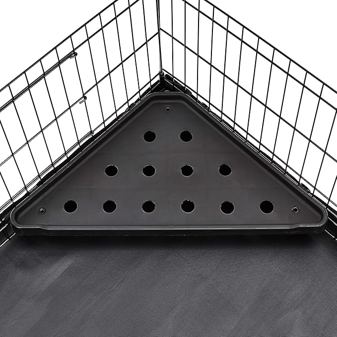 Amazon Basics Leakproof Canvas Bottom Guinea Pig Pet Cage with Divider Set, Black, 47.6"L x 24.2"W x 14.0"H-PawvioPets