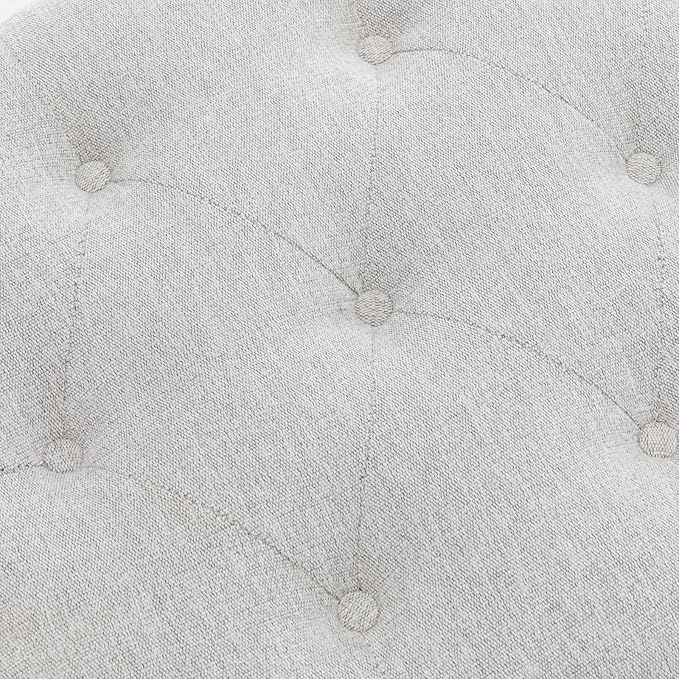 58’’ Storage Bench for Bedroom, Upholstered Button-Tufted Ottoman with Solid Wood Legs, Queen Size End of Bed Shoe Cabinet, Window Seat Foot Rest Stool for Entryway, Living Room (Silver)-PawvioPets