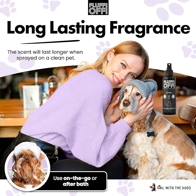 FLUFF OFF Pet Scent (Blueberry Bubblegum) 8 Oz - for Cats and Dogs - Made in USA-PawvioPets