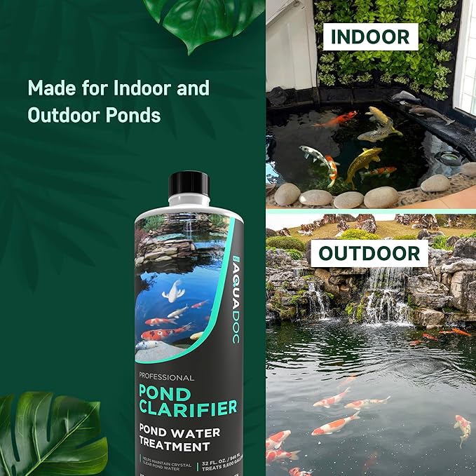 AquaDoc Pond Water Clarifier 32oz – Enzyme-Based Treatment for Koi and Fish Ponds – Helps Clear Cloudy Water and Reduce Sludge-PawvioPets