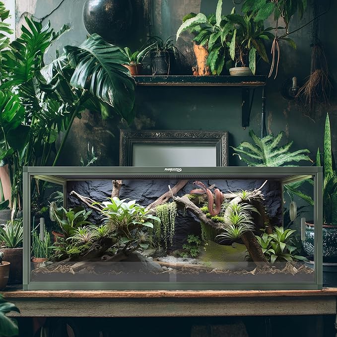 85 Gallon Reptile Tank, Front Opening Snake Tank for Easy Maintenance, Reptile Enclosure with Top Screen Ventilation 48''x24''x18''-PawvioPets