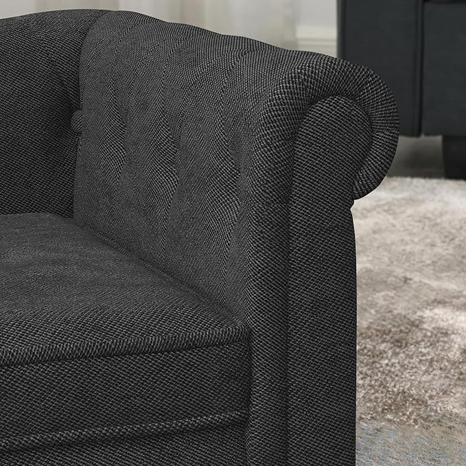 Dog Sofa Couch for Medium to Large Dogs, Memory Foam Pet Sofa Couch with Washable Fabric, Durable Elevated Dog Bed with Legs, Removable Cushion for Medium and Large Dogs, Black-PawvioPets