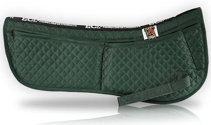 ECP Equine Comfort Products Adjustable Shock Absorbing Memory Foam Half Saddle Pad, Injury Prevention & Pressure Relief, Customizable Fit, Breathable for All Riding Styles-PawvioPets