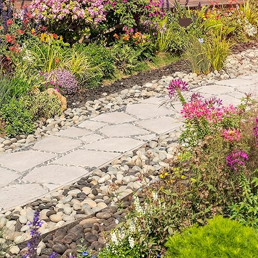 40lbs Large River Rocks for Landscaping, 2-3 Inch Natural Unpolished Bulk Pebbles, Hand-Picked Premium Stones for Garden Design Fish Tank, Flower Pots, Pathways and Backyard, Mixed Color-PawvioPets