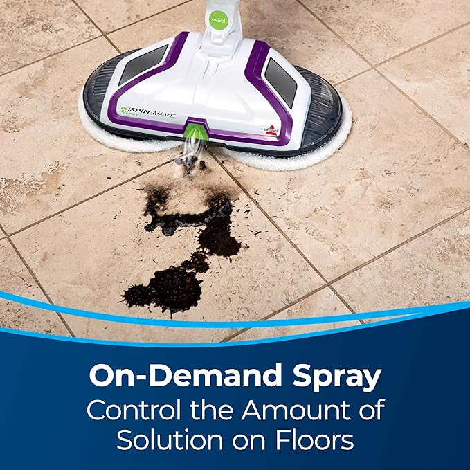 BISSELL® SpinWave Pet Hard Floor Corded Spin Mop Cleaner with Washable mop Pads for Sealed Hard Floors, 20399-PawvioPets