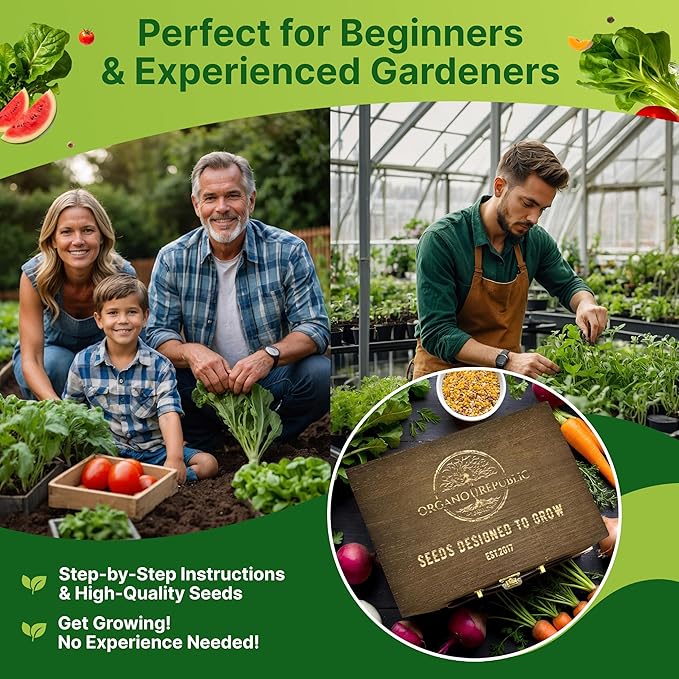 75 Vegetable & Greens Seeds Variety Pack, Garden Seed Starter Kit - Over 44,700 Non-GMO Heirloom Seeds for Planting Vegetables and Greens, Gift Seed Box with Gardening Supplies, Survival Kit-PawvioPets