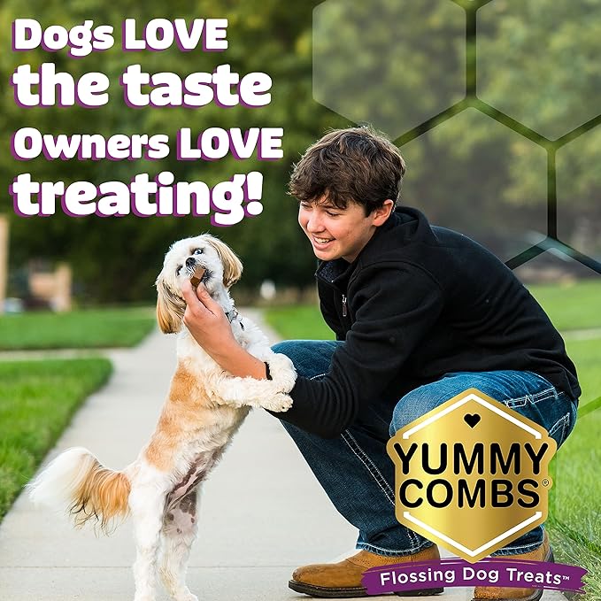 Dog Dental Treats – Vet VOHC Approved – Delicious Chicken Protein – Removes Tartar with Cleaning Comb Shape – Dental Dog Treats for Large Dogs (36oz, 27 Count)-PawvioPets