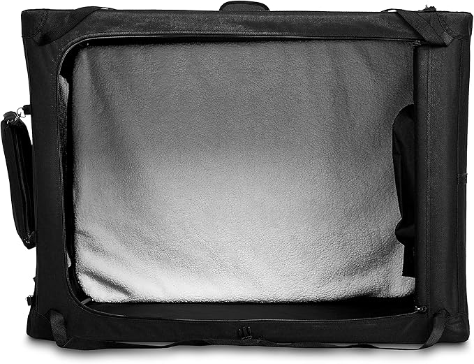 Amazon Basics Folding Portable Soft Pet Dog Crate Carrier Kennel, 42 x 31 x 31 inches, Black-PawvioPets