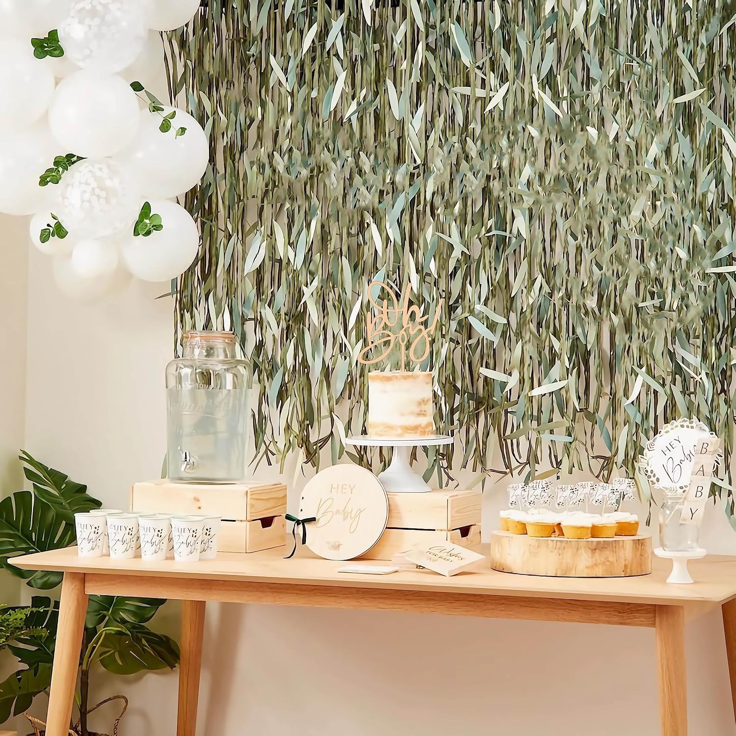 Oh Boy Cake Topper - Wooden Baby Shower Cake Decorations for First Birthday/Gender Reveals Party, Photo Booth Props