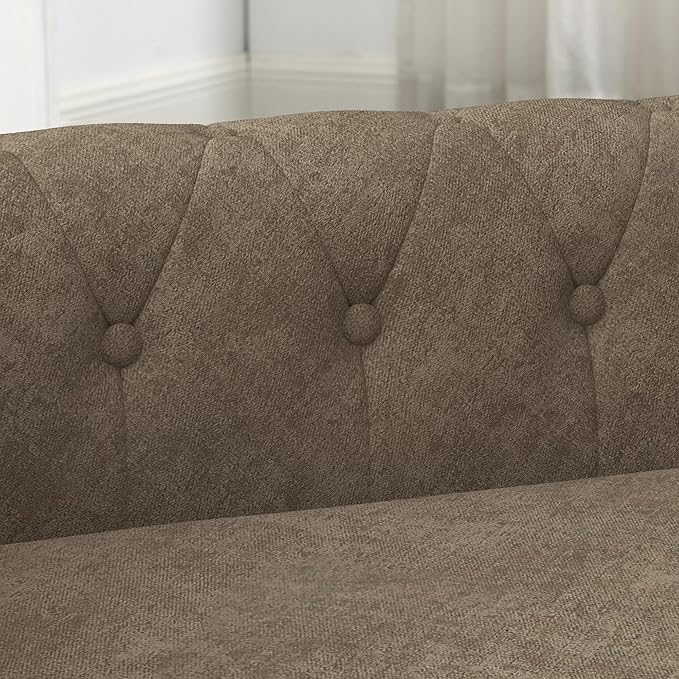 Dog Sofa Couch for Medium to Large Dogs, Memory Foam Pet Sofa Couch with Washable Fabric, Durable Elevated Dog Bed with Legs, Removable Cushion for Medium and Large Dogs, Brown-PawvioPets