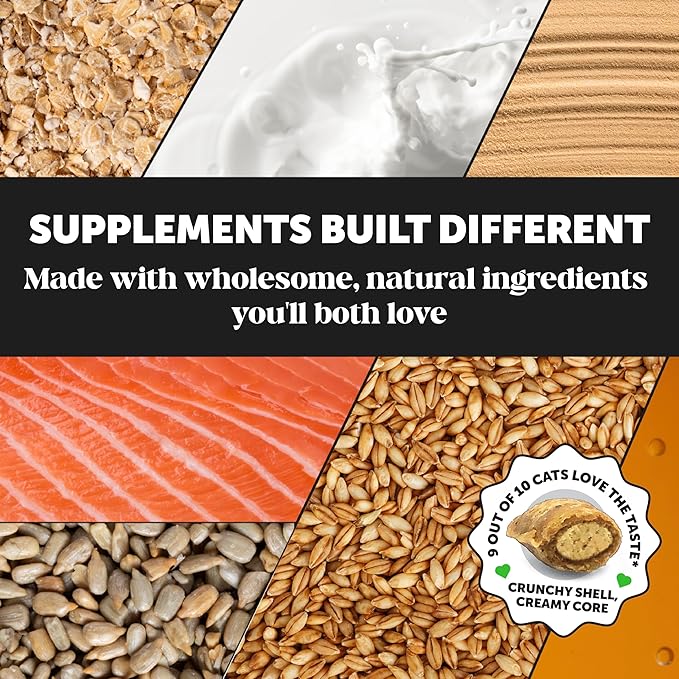 Cat Hairball Support Crunchy & Creamy Chews, Hairball Remedy Cat Treats, Furball Treatment, Supports Skin & Coat, Digestion, Vitamins & Hairball Medicine, Chicken (90-Day Supply)-PawvioPets