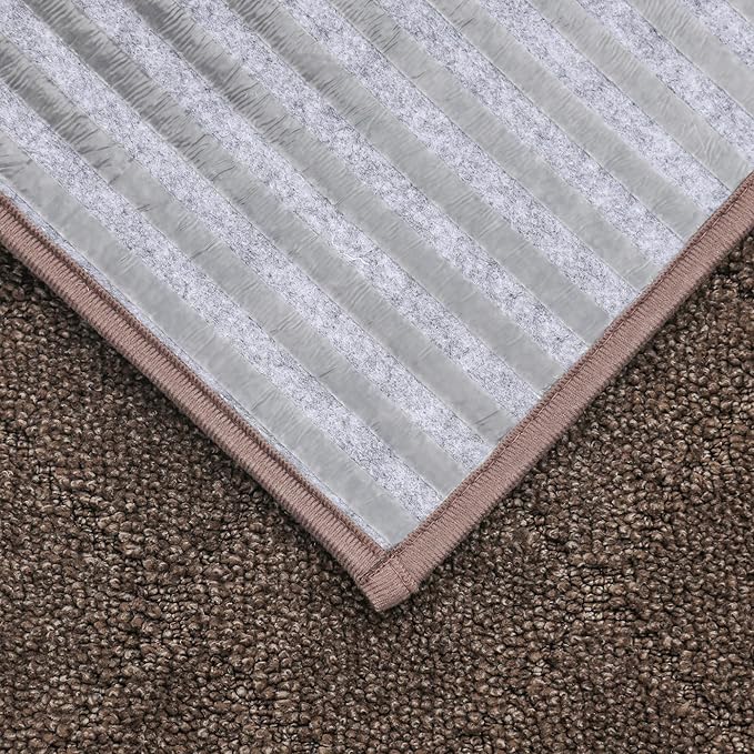 COSY HOMEER Edging Stair Treads Non-Slip Corner Indoor Stair Runners for Wooden Steps,Landing Slip Resistant Stair Rugs for Kids and Dogs, 100% Polyester TPE Backing,Brown,20"X32"-PawvioPets