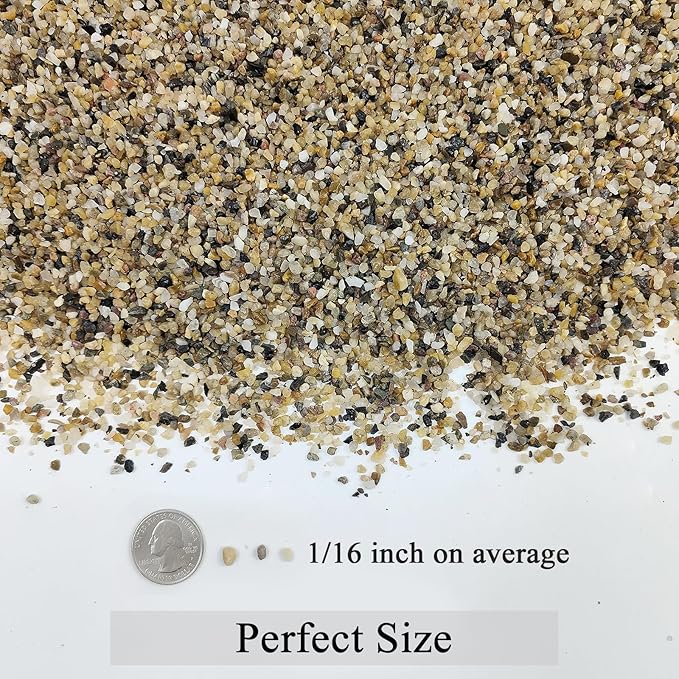 20lbs Fish Tank Sand, 1/16 inch Small Aquarium Gravel. Decorative Pea Gravel River Rocks for Air Plants, Vase Fillers, Landscaping and Succulent Soil Cover-PawvioPets