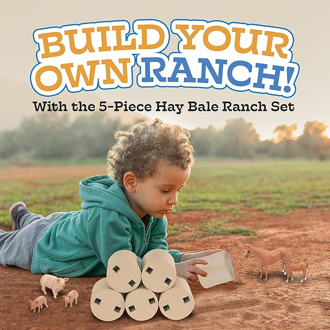 Big Country Toys 5-Piece Hay Bale Set - Toy Hay Bales for Farm Animal Toys for 3 Year Old Boys & Girls-PawvioPets